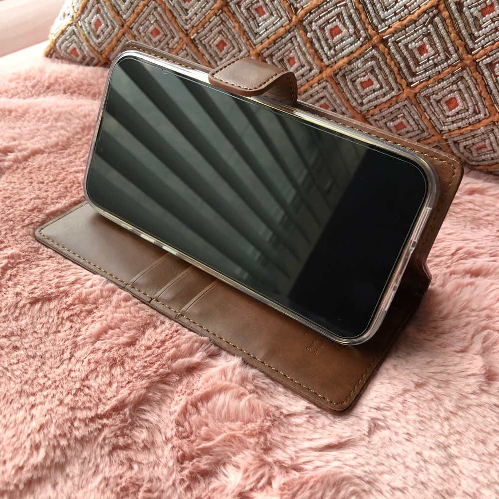 For iPhone 13 mini,13 pro,13 pro max leather luxury wallet phone case kickstand